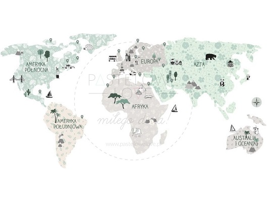 Naklejka na ścianę - mapa świata tropic sand 4
