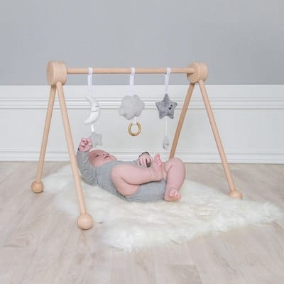 Drewniany stojak edukacyjny baby gym naturalne drewno Jabadabado