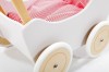 Drewniany wózek dla lalek POLA pchacz biały z drewnem 4