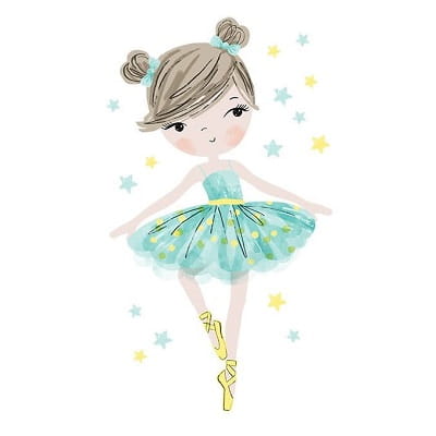 Naklejka na ścianę - baletnica miętowa 3