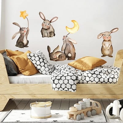 Naklejka na ścianę - zajączki