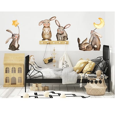 Naklejka na ścianę - zajączki 1