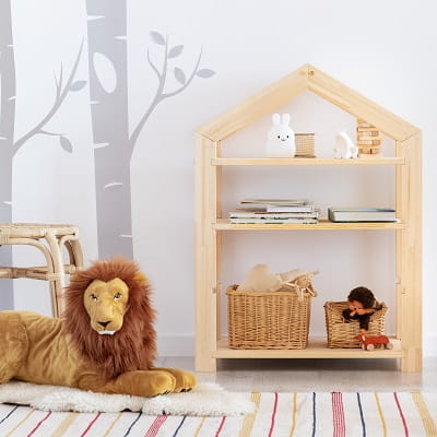 Drewniany regał w kształcie domku 40x60 cm 1