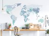 Naklejka na ścianę - mapa świata polityczna niebieska