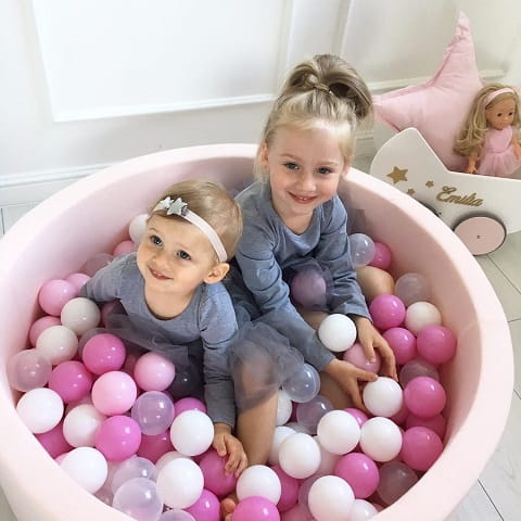 Suchy basen z piłeczkami (200 szt) pudrowy róż MeowBaby 1