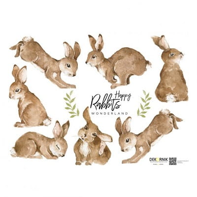 Naklejka na ścianę Happy Rabbits Wonderland Zestaw 4