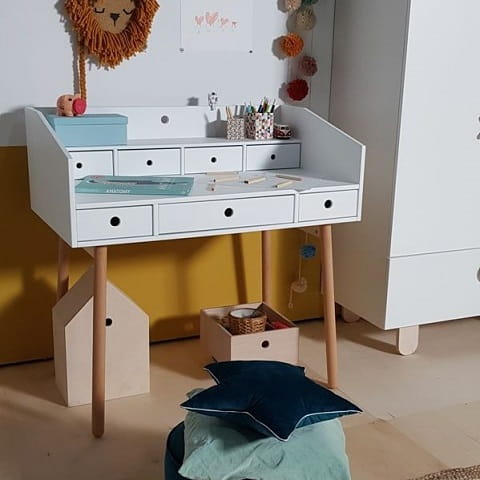 Biurko sekretarzyk dziecięcy biały River 1