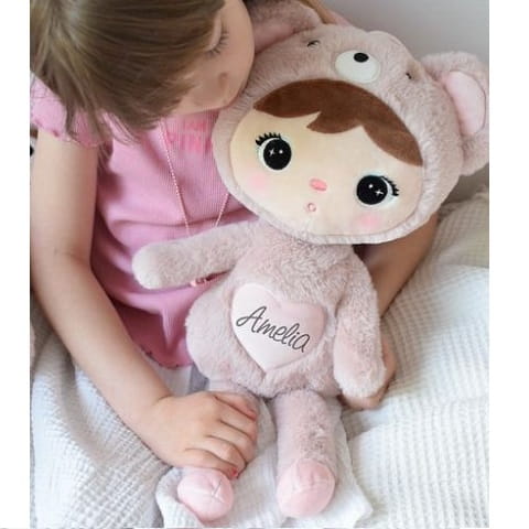Lalka Metoo Miś z imieniem różowy