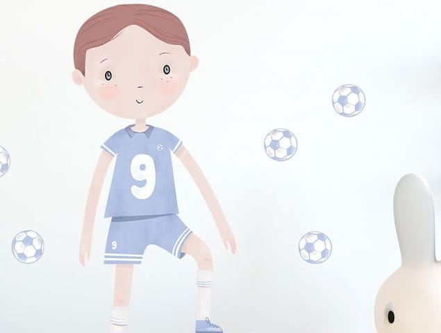 Naklejka na ścianę - piłkarz niebieski 3