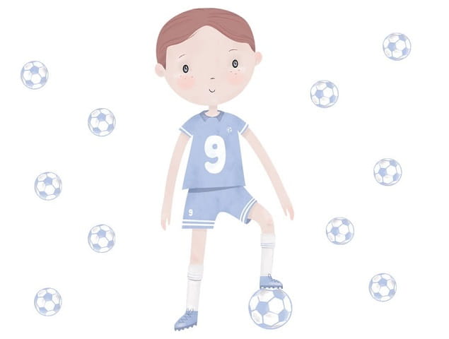 Naklejka na ścianę - piłkarz niebieski 4