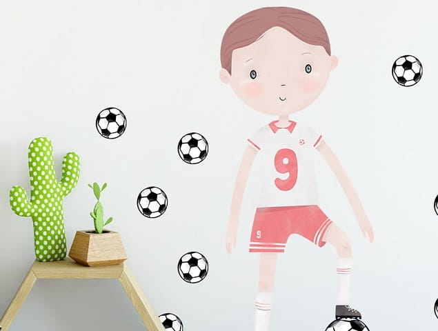 Naklejka na ścianę - piłkarz czerwony  1