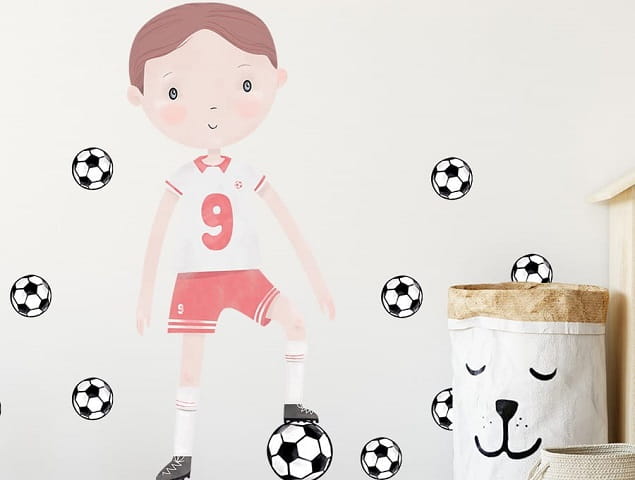 Naklejka na ścianę - piłkarz czerwony  2