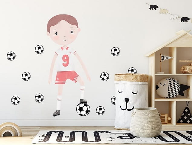 Naklejka na ścianę - piłkarz czerwony  4