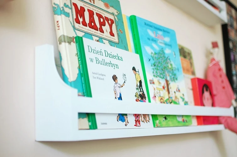 Drewniana długa półka ścienna 110 cm, Bambooko  1