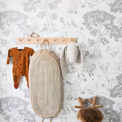 Tapeta dziecięca Animals White Zwierzęta 3