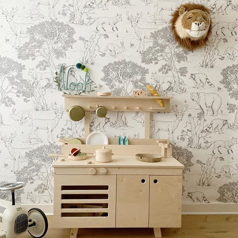 Tapeta dziecięca Animals White Zwierzęta 5