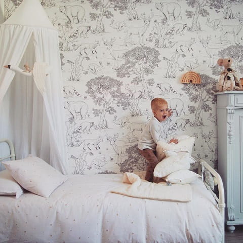 Tapeta dziecięca Animals White Zwierzęta 6