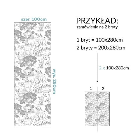 Tapeta dziecięca Animals White Zwierzęta 2