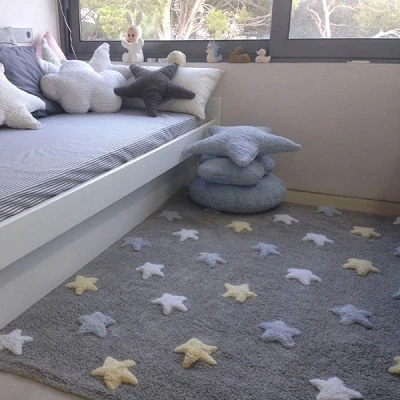 Lorena Canals Dywan do Prania w Pralce Tricolor Star Gris/Azul 1