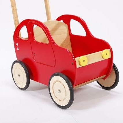 Drewniany wózek autko pchacz