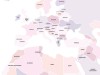 Naklejka na ścianę - mapa świata polityczna różowa 5