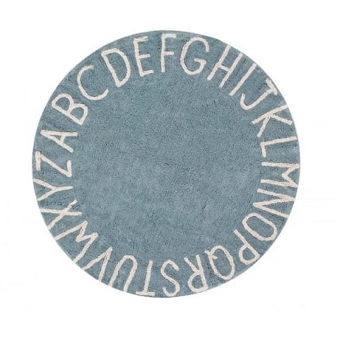 Lorena Canals Dywan Round ABC Vintage Azul Natural 1