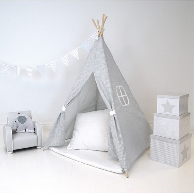 Jabadabado Namiot tipi jasnoszary 100x100 cm