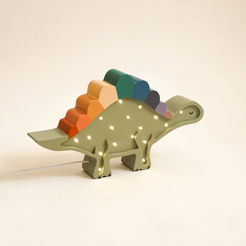 Drewniana Lampka Dinozaur Stegozaur dla dzieci 1